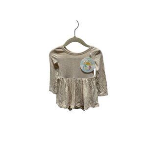 Little Sleepies Heather Oatmeal Ribbed Twirl Dress Bodysuit Infant size 6-12mo